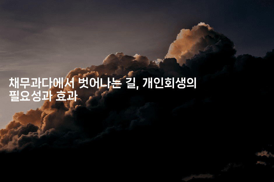 채무과다에서 벗어나는 길, 개인회생의 필요성과 효과-코인돌