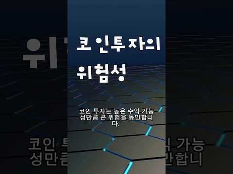 코인 투자의 위험성