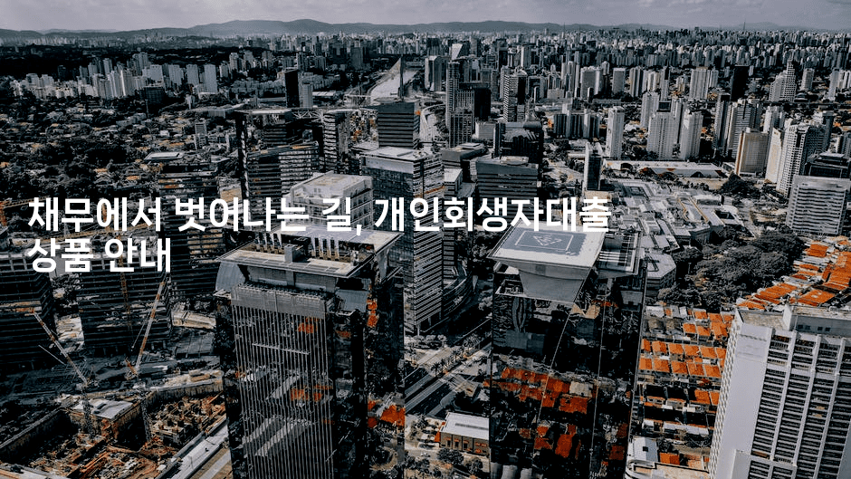 채무에서 벗어나는 길, 개인회생자대출 상품 안내-코인돌